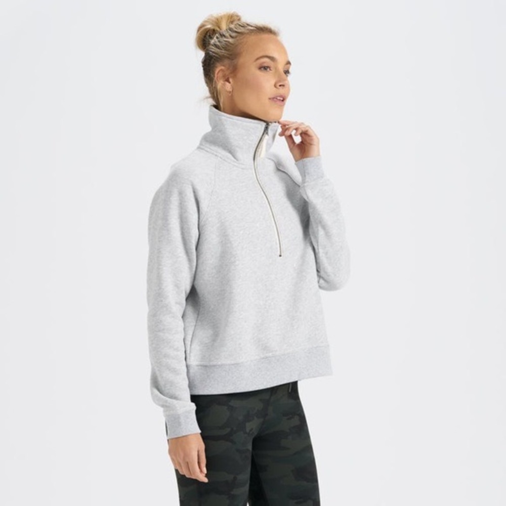 Vuori Restore Half-zip: Heather Grey